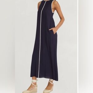 The good journey Elegant Navy Blue piping maxi dress